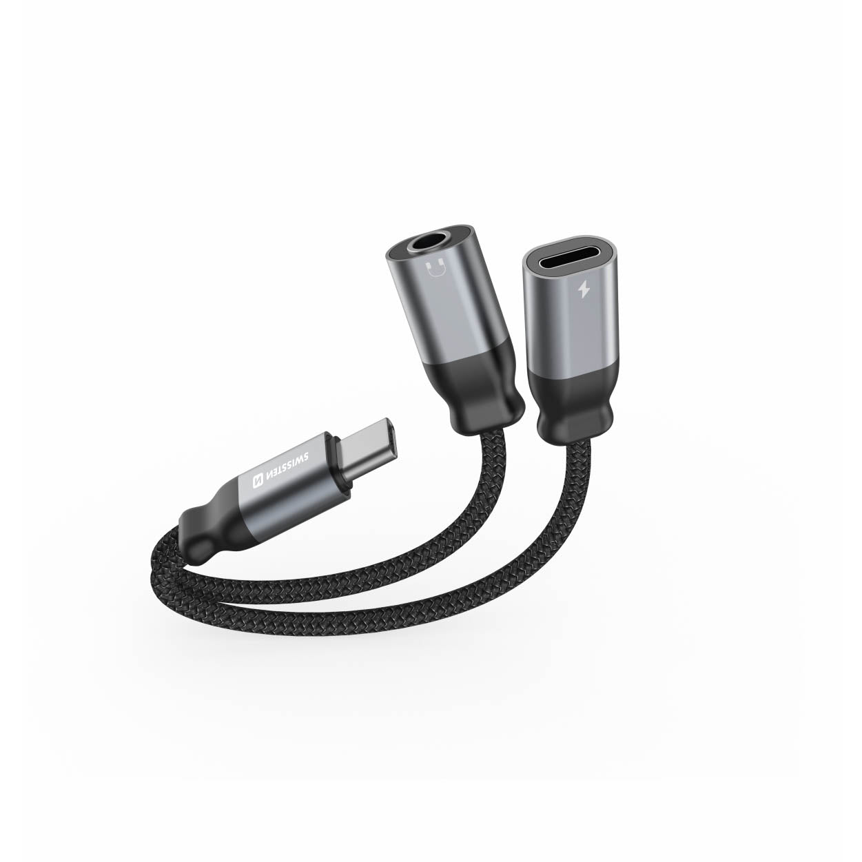Swissten - Adaptateur USB-C avec Sortie audio jack et charge USB-C