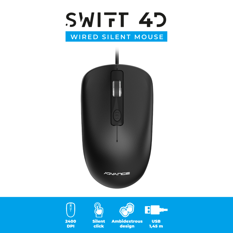 Advance - Souris filaire Swift 4D Noir