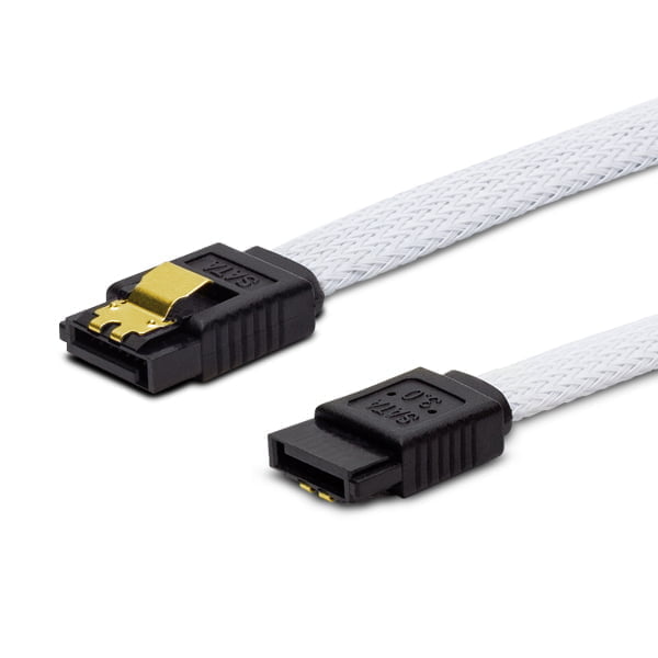 SAVIO - Cable SATA tressé blanc