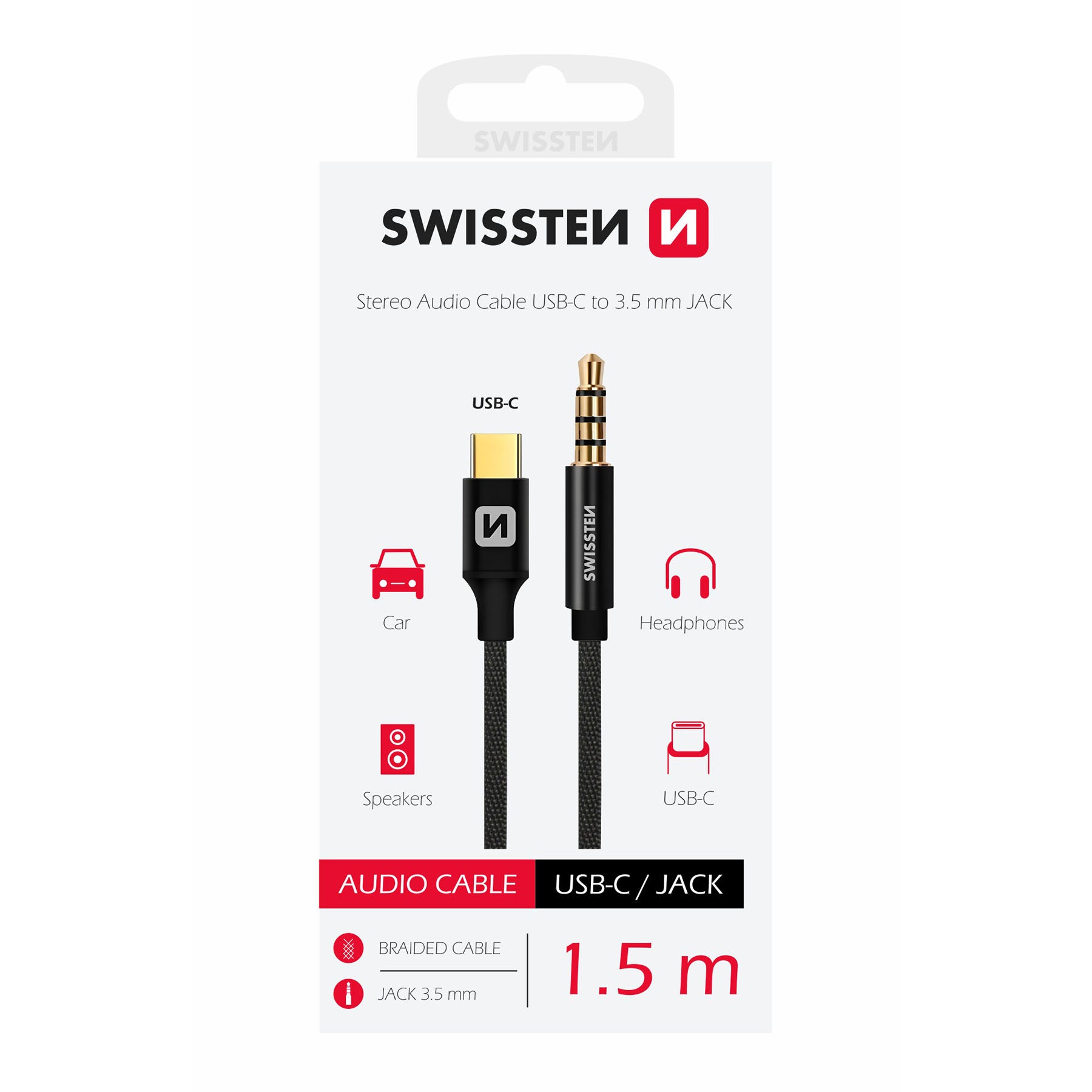 Swissten - Adaptateur audio USB-C vers jack 3.5mm mâle