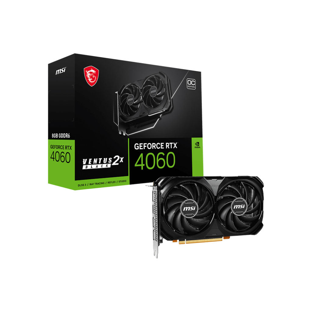 MSI - Carte graphique GeForce RTX 4060 VENTUS 2X BLACK 8G OC