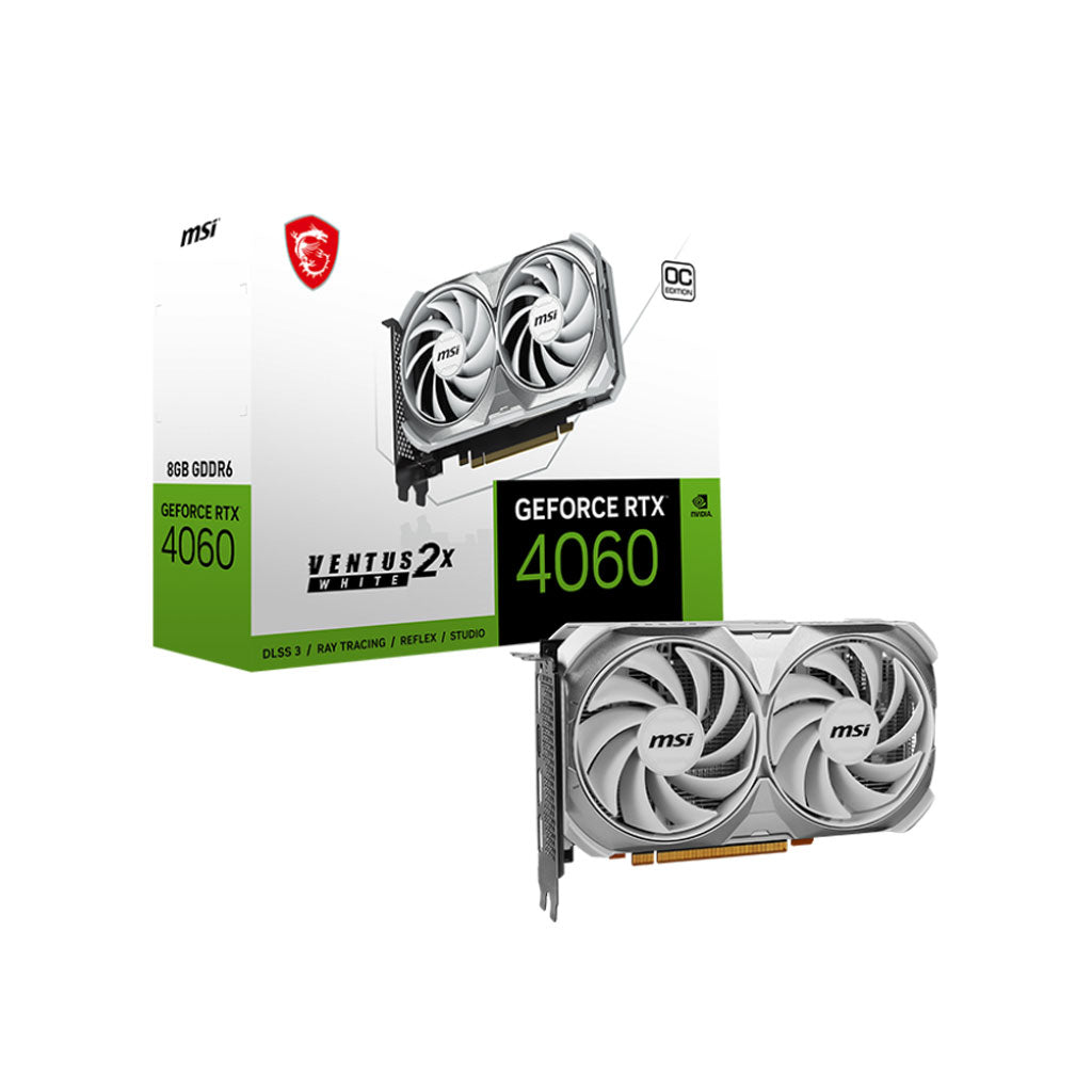 MSI - Carte graphique GeForce RTX 4060 VENTUS 2X WHITE 8G OC