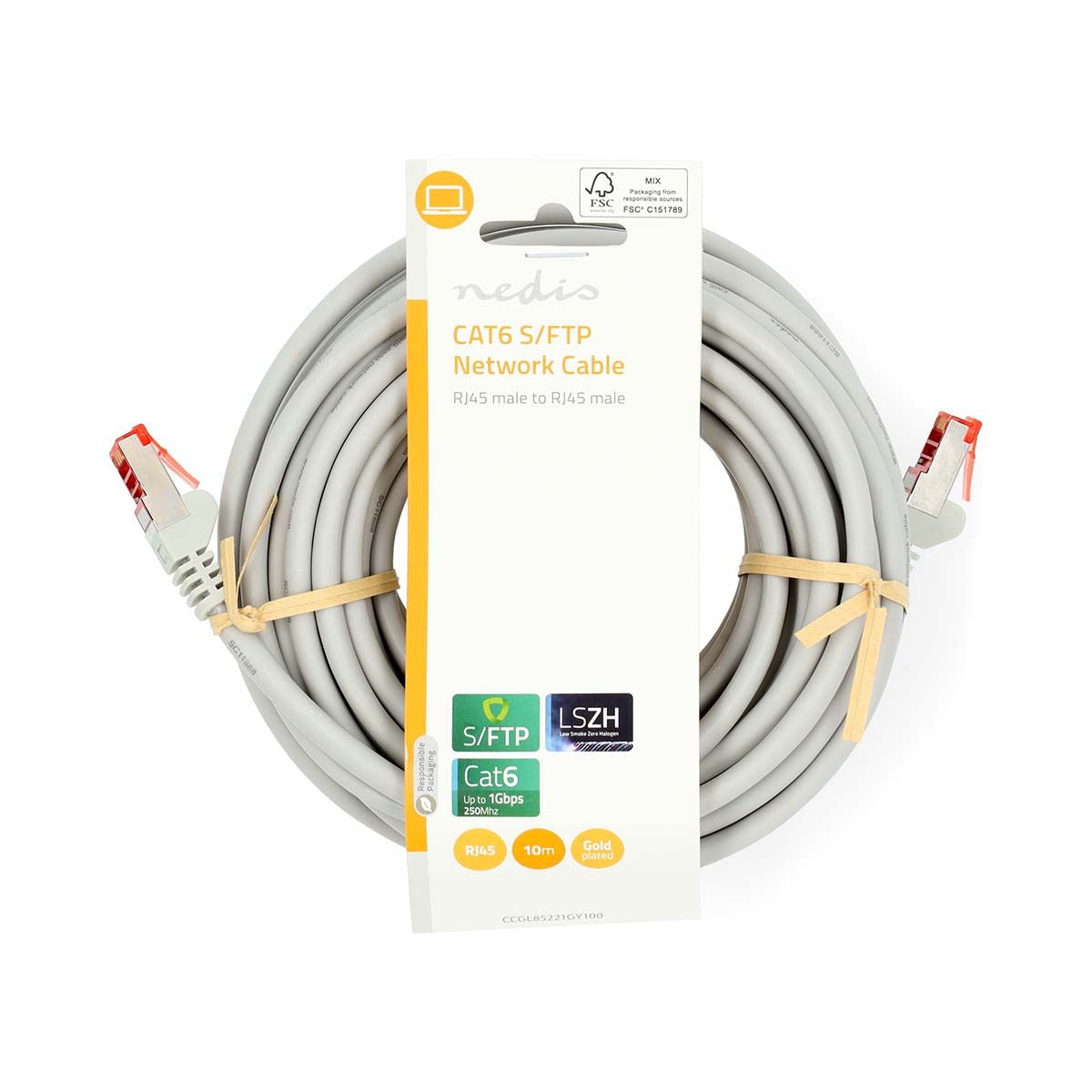 Nedis - Câble RJ45 Cat 6 (10m) - Gris