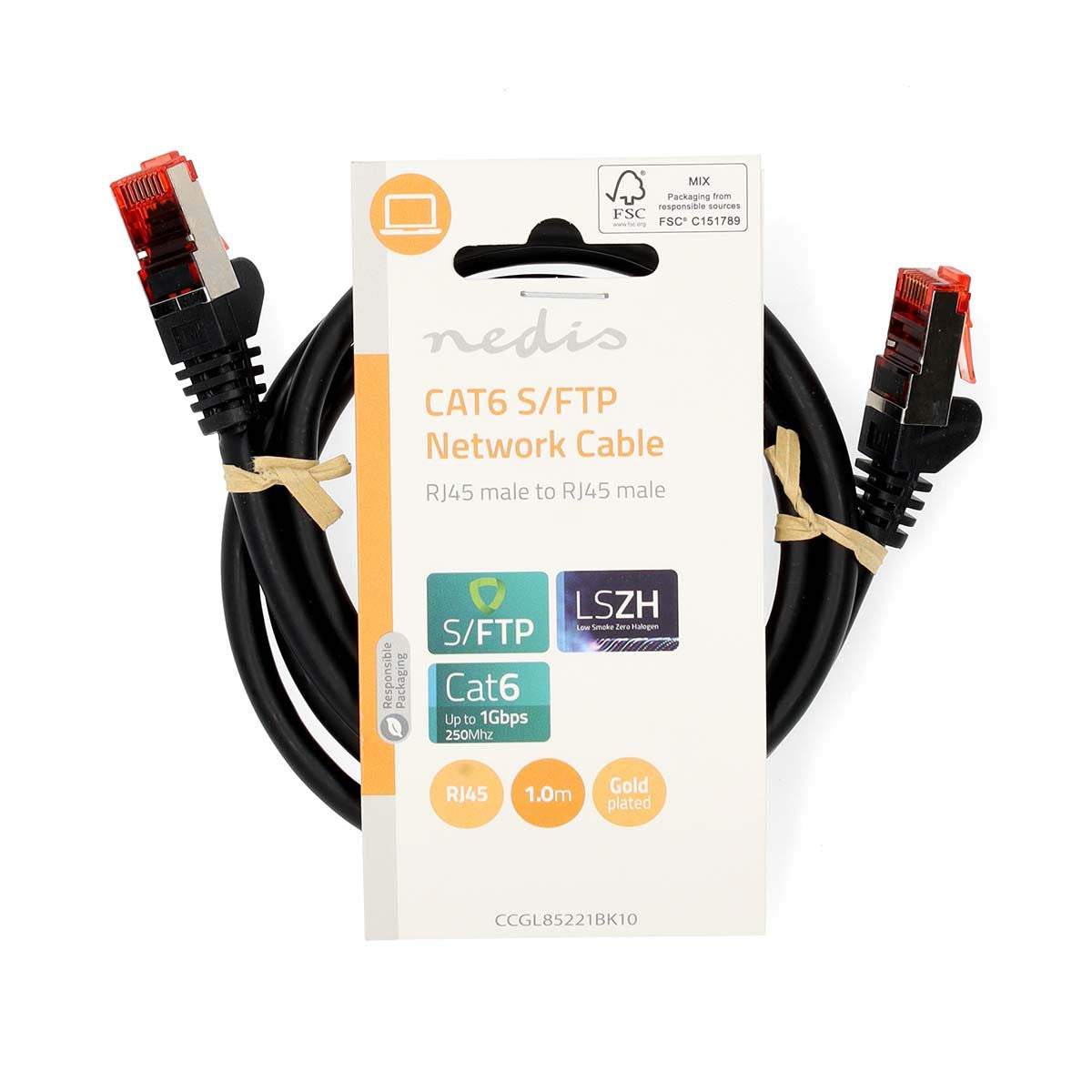 Nedis - Câble RJ45 Cat 6 (1m) - Noir