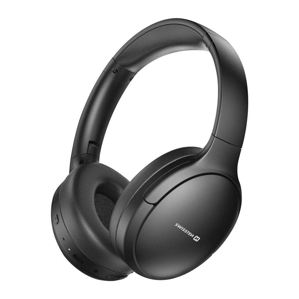 Swissten - PURE - Casque Bluetooth ANC Étanche et pliable - Noir