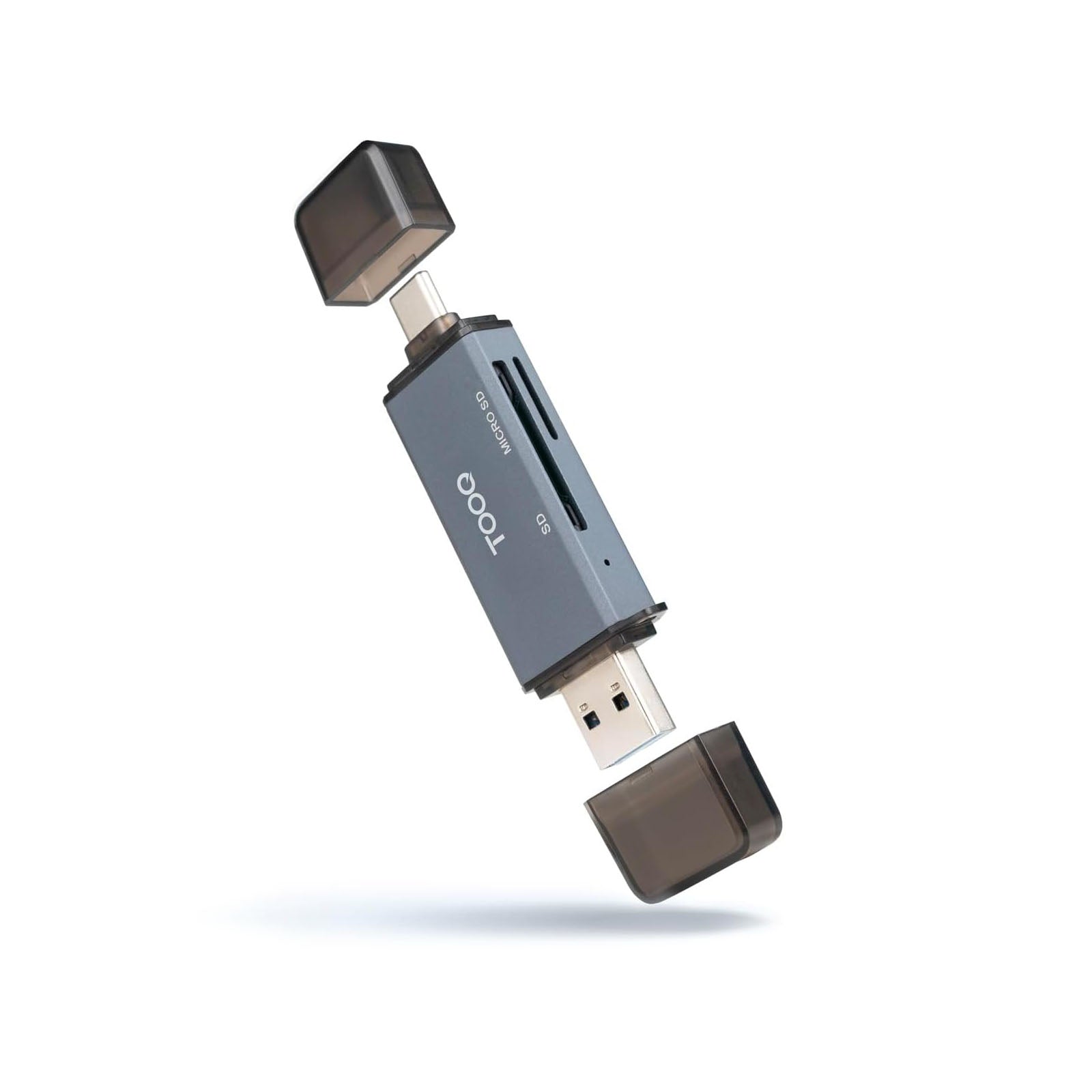 TooQ - TQR-3001G - Lecteur de carte SD/MicroSD USB-A/USB-C