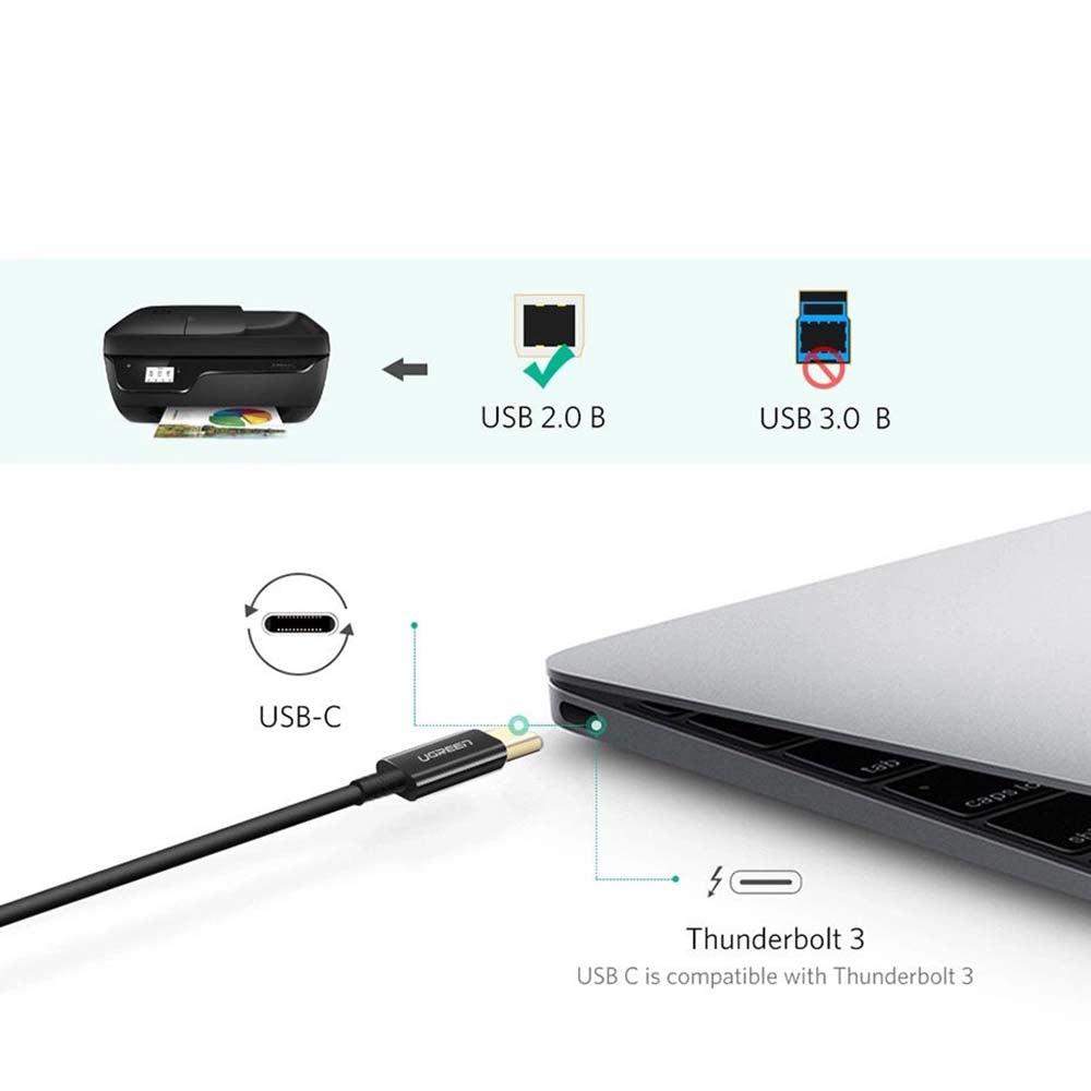 Ugreen - Câble USB-C vers USB-B 2.0 - 1m