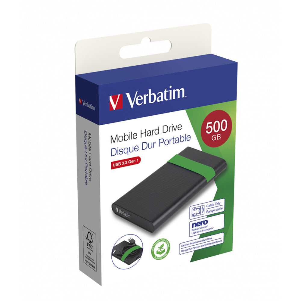 Verbatim - Disque Dur externe Certifié et Reconditionné à neuf - 500Go