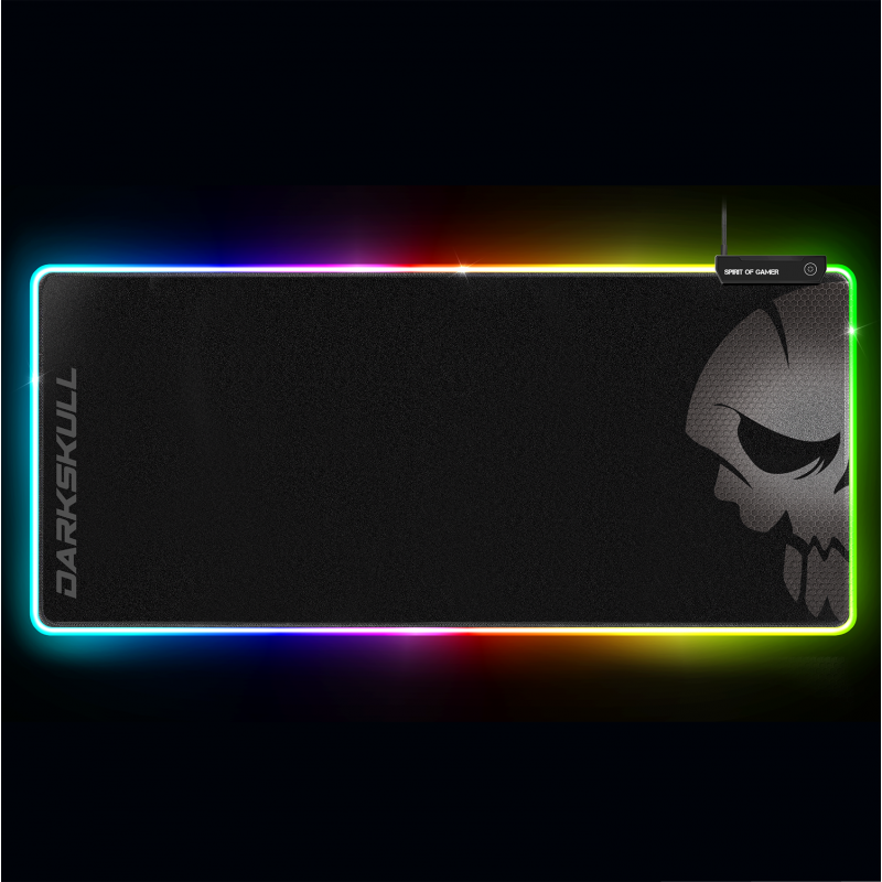 Spirit Of Gamer - Tapis de souris RGB Darkskull avec Hub USB (XXXL)