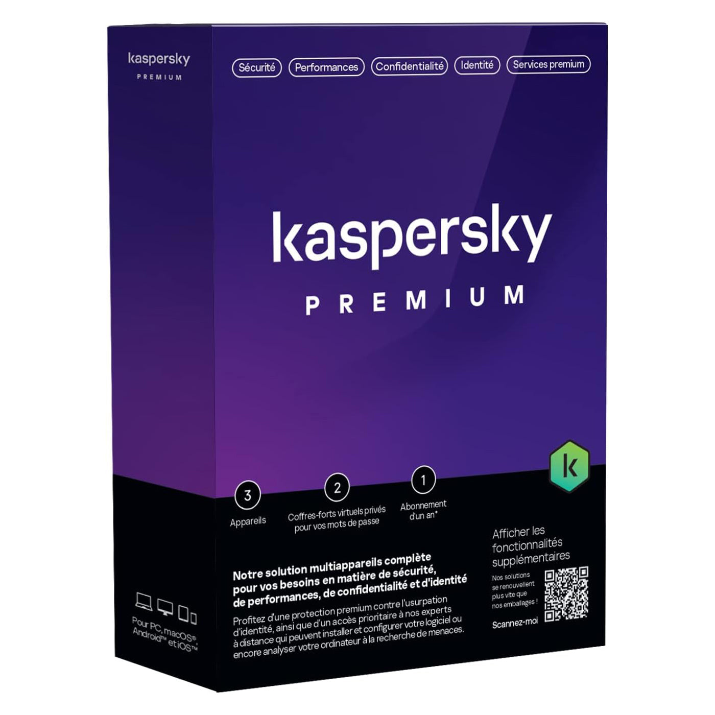 Kaspersky antivirus - Premium - Licence 3 Appareils / 1 an