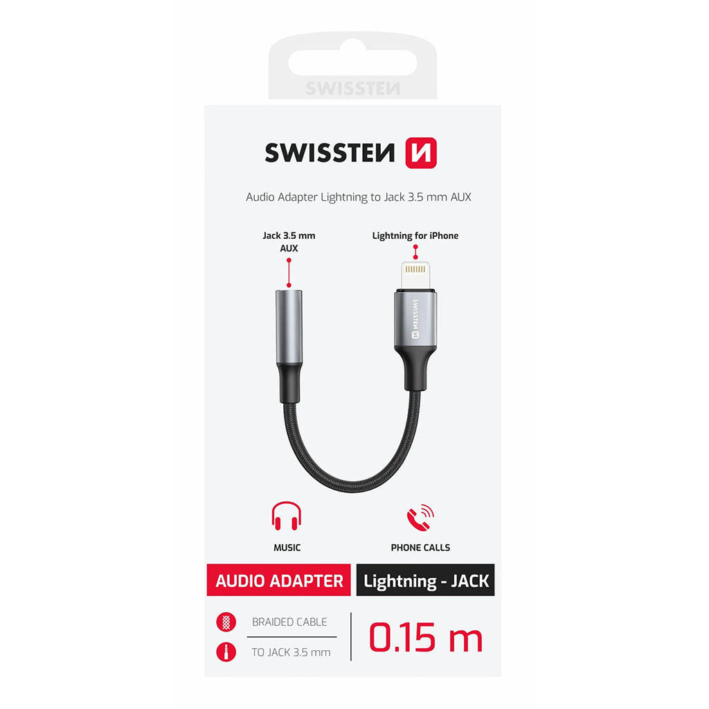 Swissten - Adaptateur audio lightning vers jack 3.5mm femelle pour iPhone