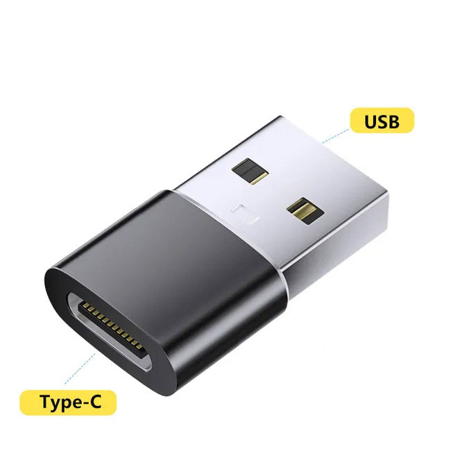 Adaptateur USB-C Femelle Vers USB-A Mâle - Aluminium - 15mm - Version 3.1 - Parfait Pour Charge Et Données
