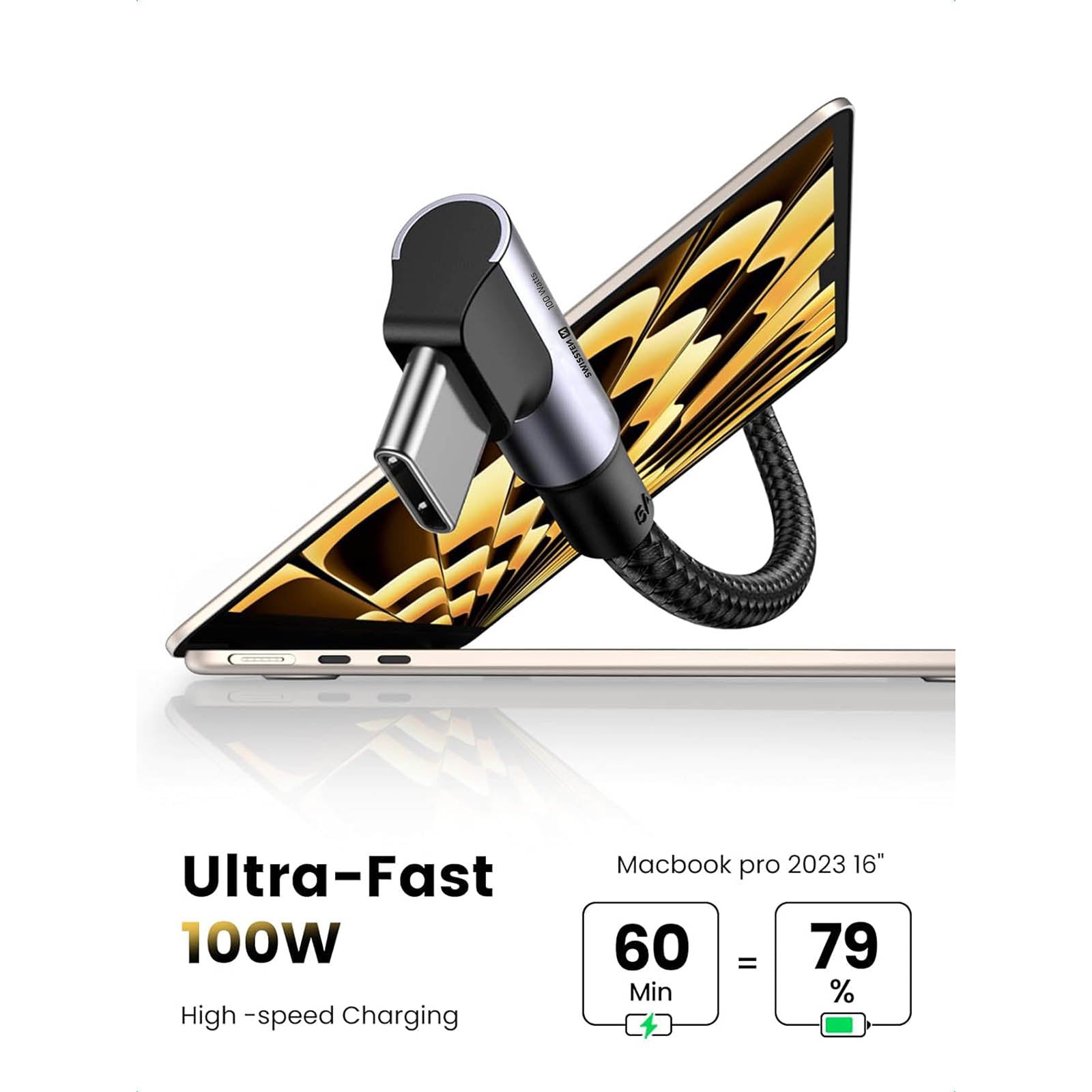 Swissten - Cable arcade USB-C / USB-C 5A (100W) 2M