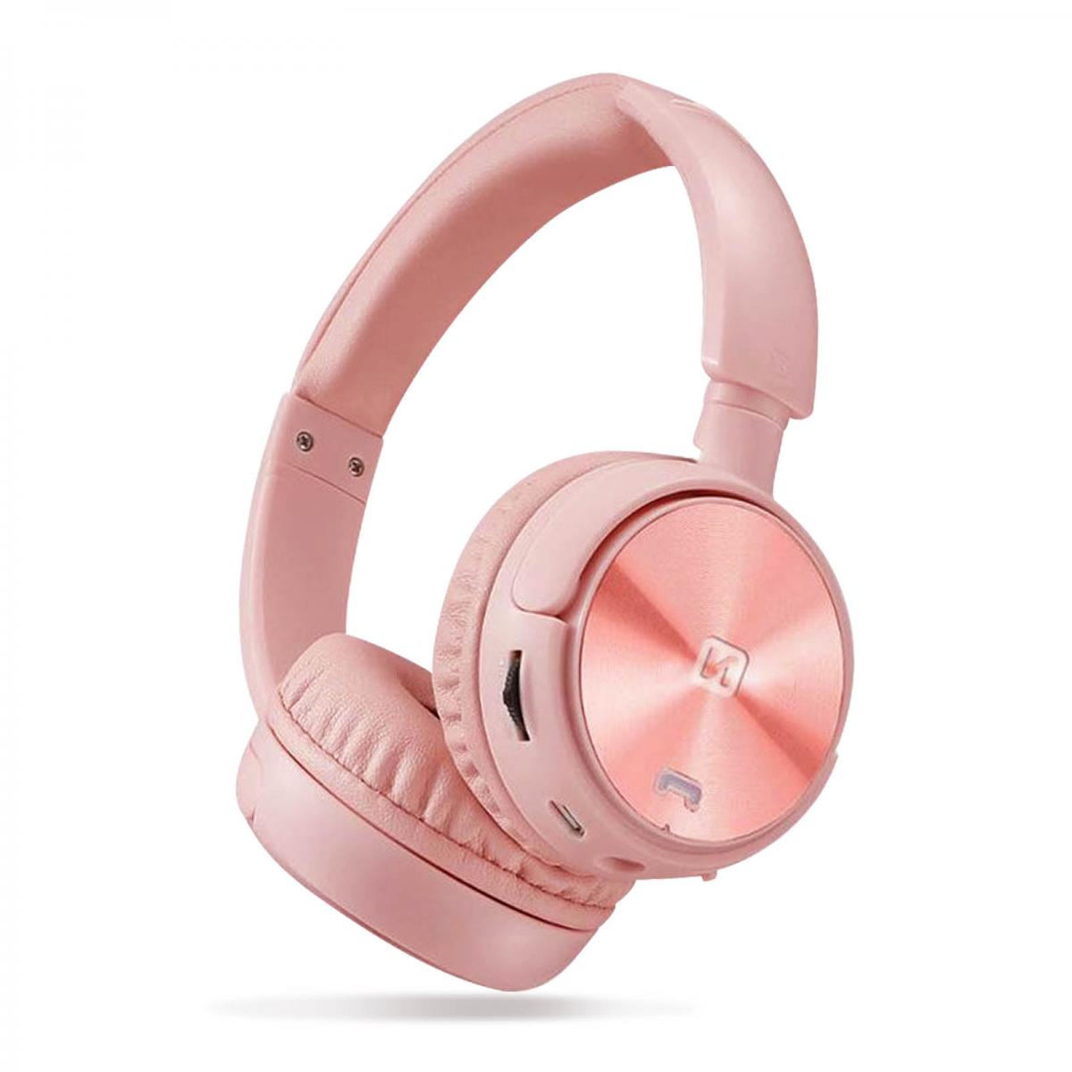 Swissten - Casque bluetooth avec fonction radio FM - Trix (rose)