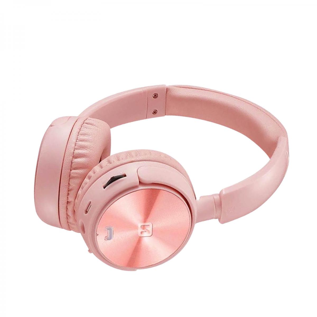 Swissten - Casque bluetooth avec fonction radio FM - Trix (rose)