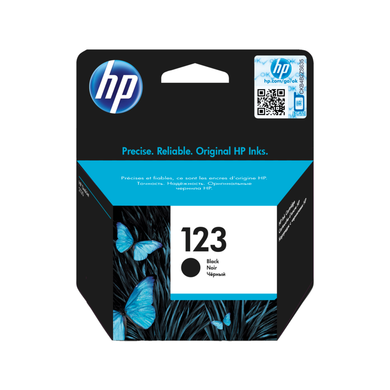 HP - Cartouche d'encre authentique HP 123 (Noir), (Couleur)