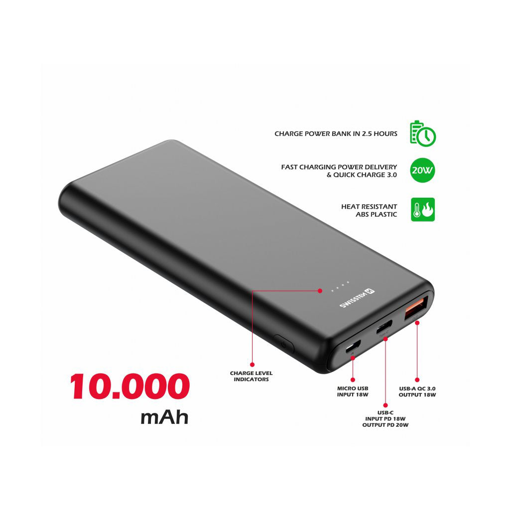 Swissten - Batterie externe Power Line 10000 mAh