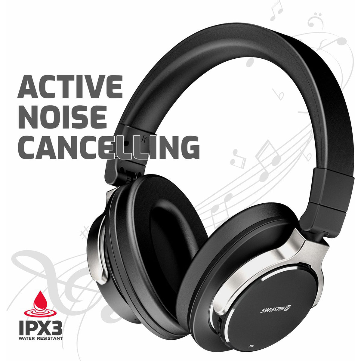 Swissten - Jumbo - Casque bluetooth à réduction de bruit actif