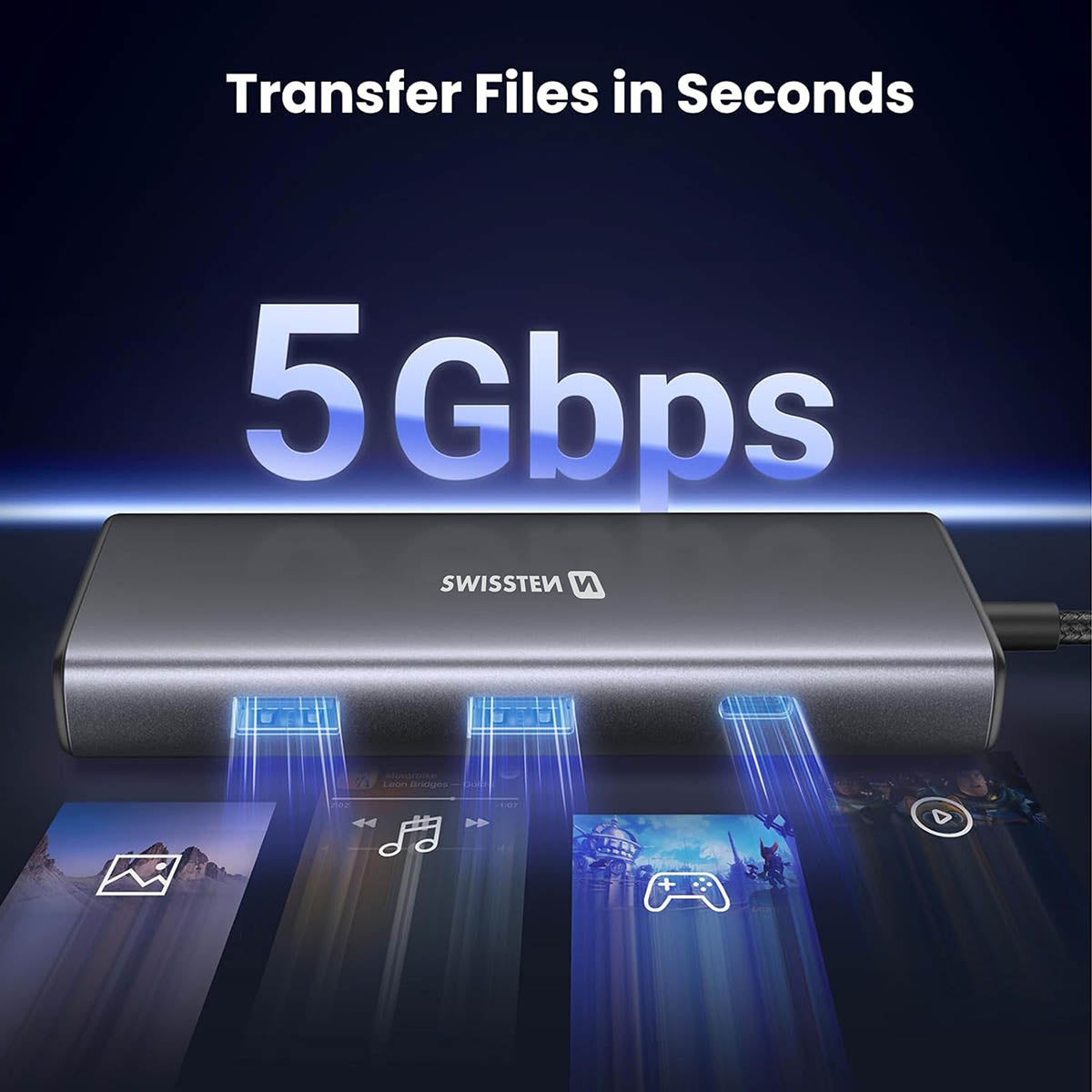 Swissten - 440 402 03 - Hub USB-C 8 en 1