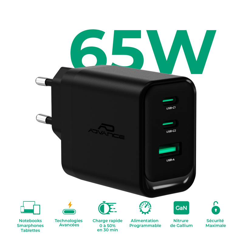 Advance - Chargeur QuickFlex 65W