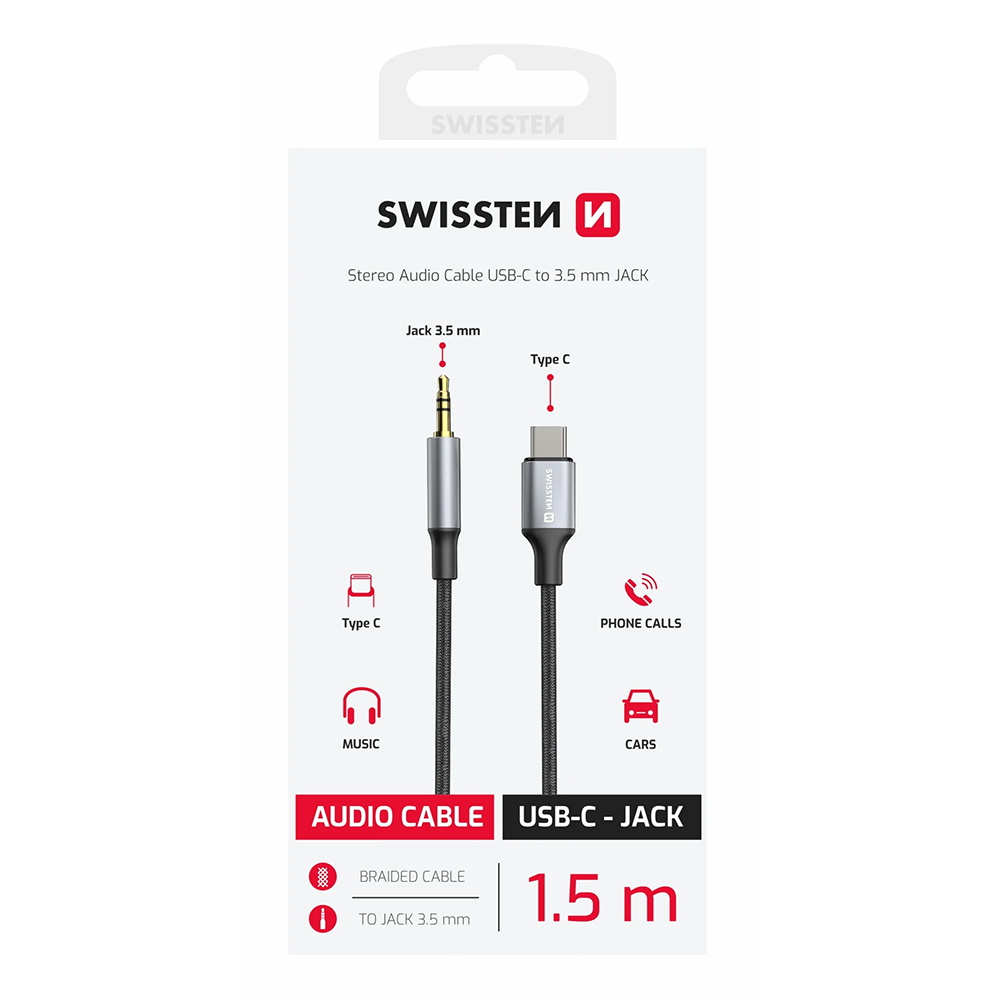 Swissten - Adaptateur audio USB-C vers jack 3.5mm mâle