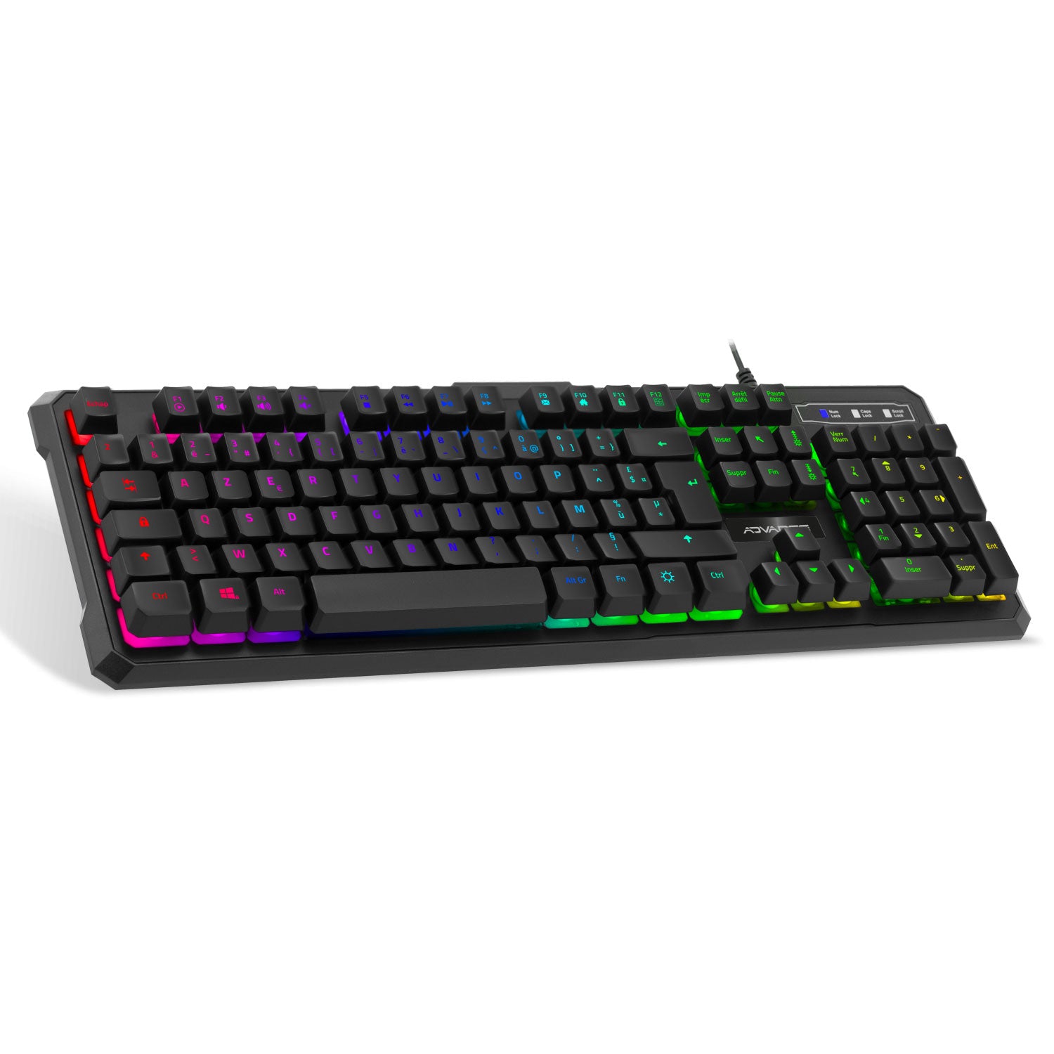 Advance - Clavier Gamer Semi-mécanique - Rétro-éclairage RGB Rainbow - GTA 230