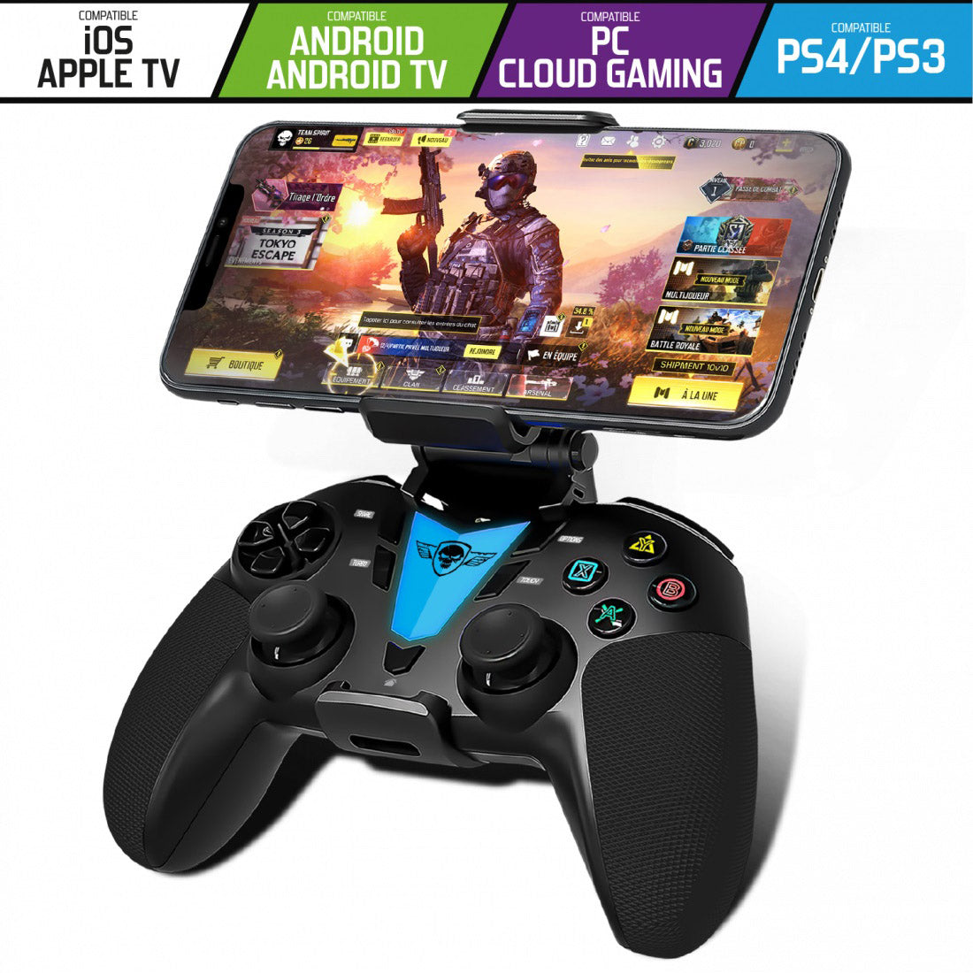 Spirit of Gamer - Manette Bluetooth pour smartphone avec support inclus - PREDATOR