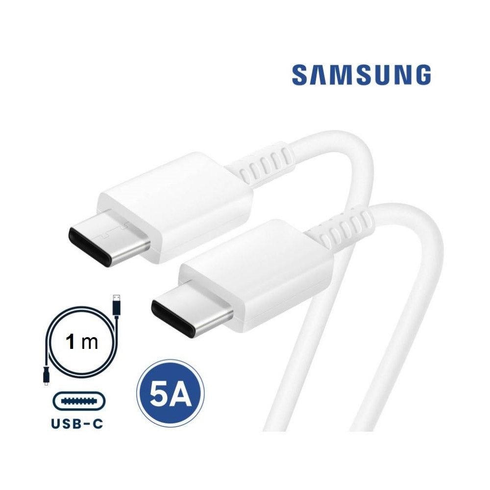 Samsung - Câble USB-C vers USB-C - 5A - 1m (Blanc/Noir)