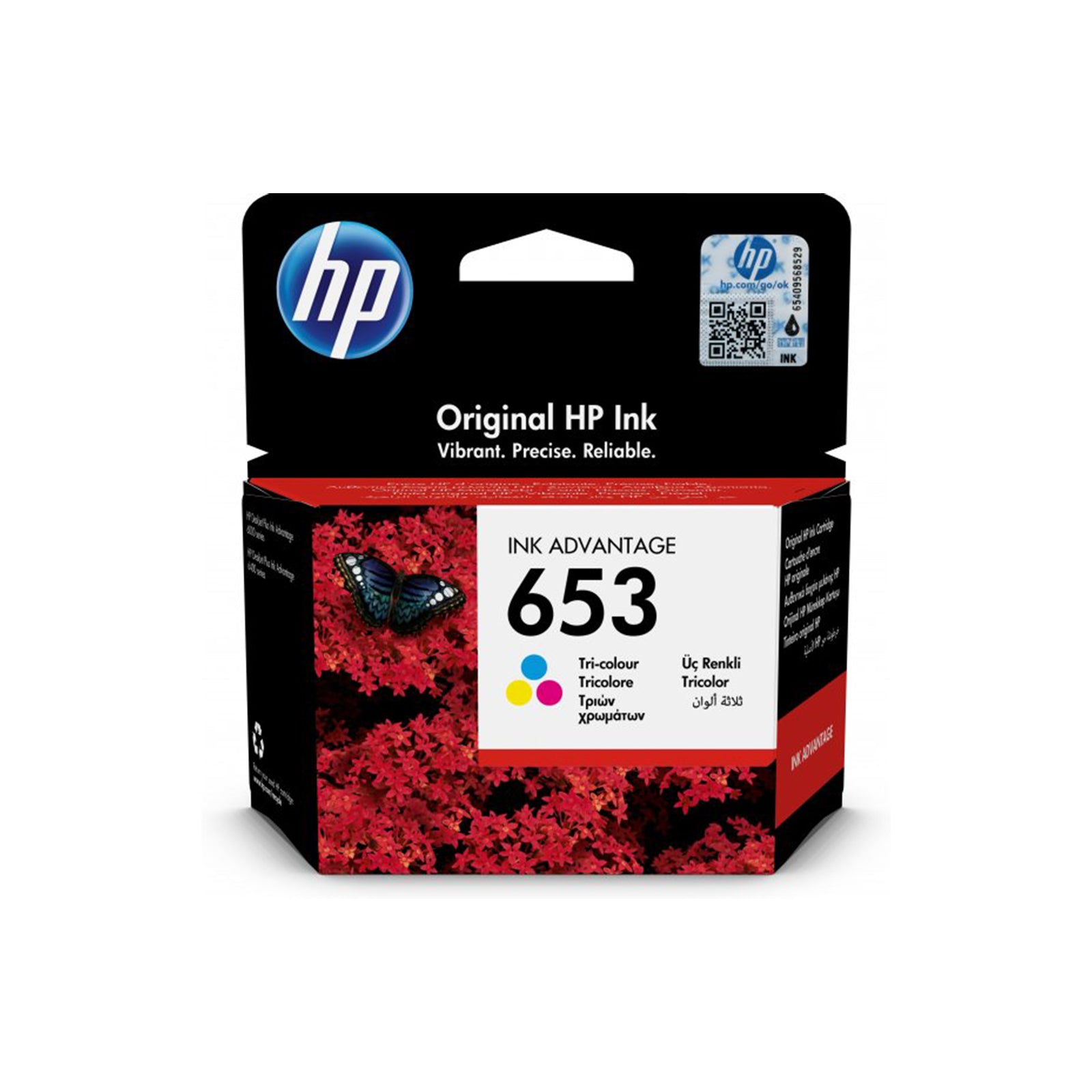 Hp - Cartouche d'encre 653 (cyan, jaune, magenta), (noir)