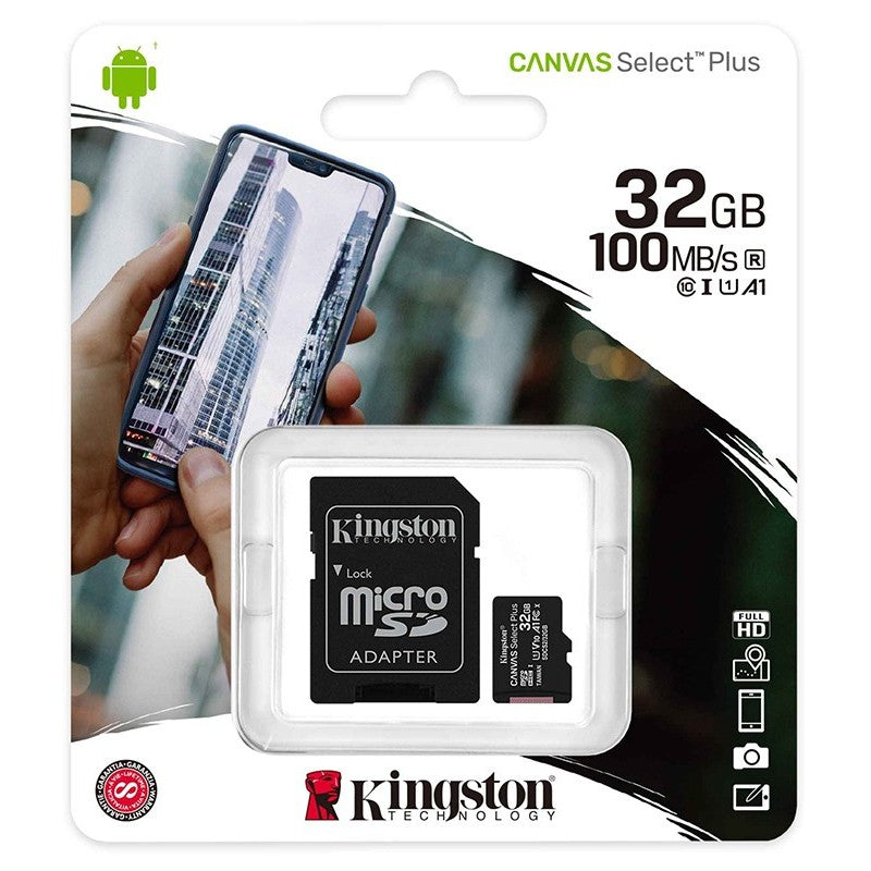 Kingston Carte Micro SD + Adaptateur - Canvas Select Plus (32/64/128 Go)