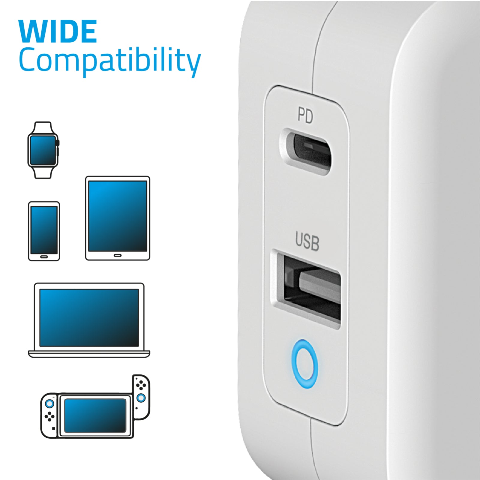 Advance - Chargeur secteur universel - Powerflex Turbo 65w - USB C/USB A