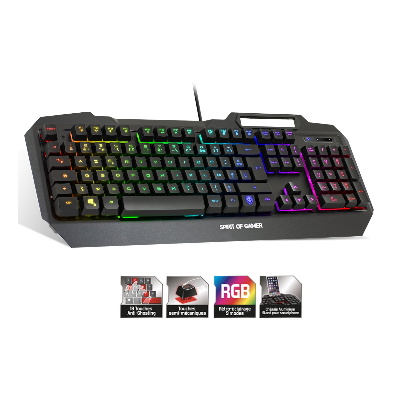 Spirit of Gamer - Clavier Gamer Semi-Mécanique - ELITE-K40