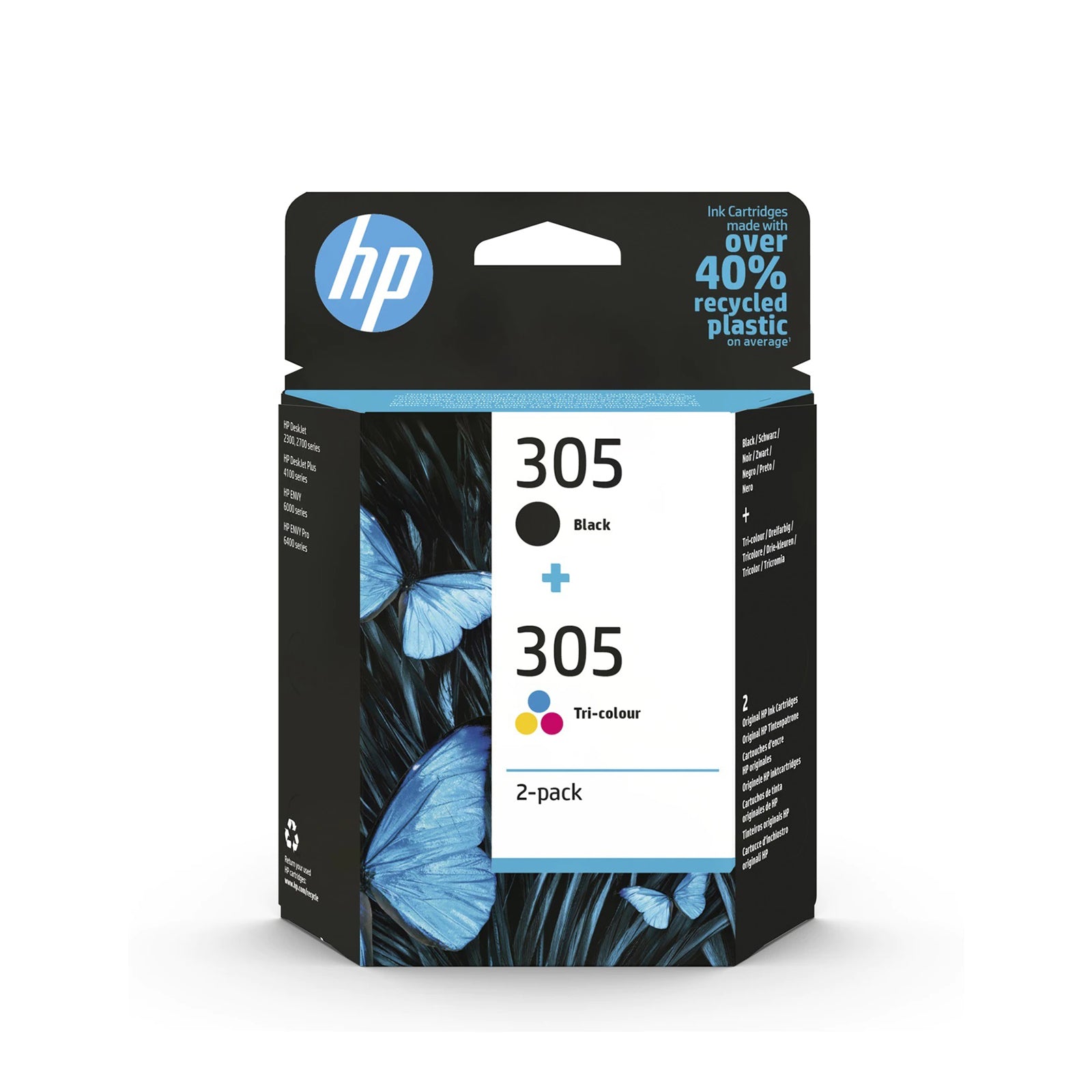 Hp - Pack de 2 cartouches d'encre authentiques HP 305 - 3 couleurs / noir