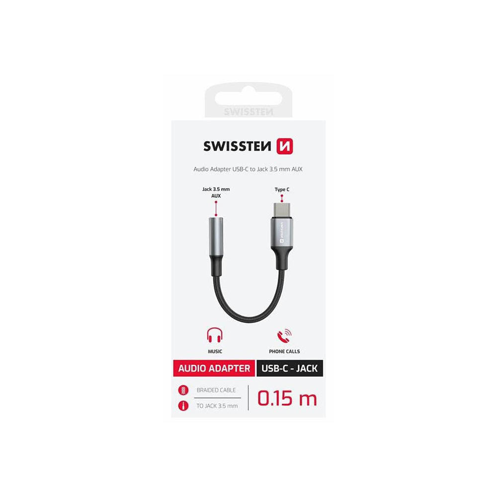Swissten - Adaptateur audio USB-C vers jack 3.5mm femelle