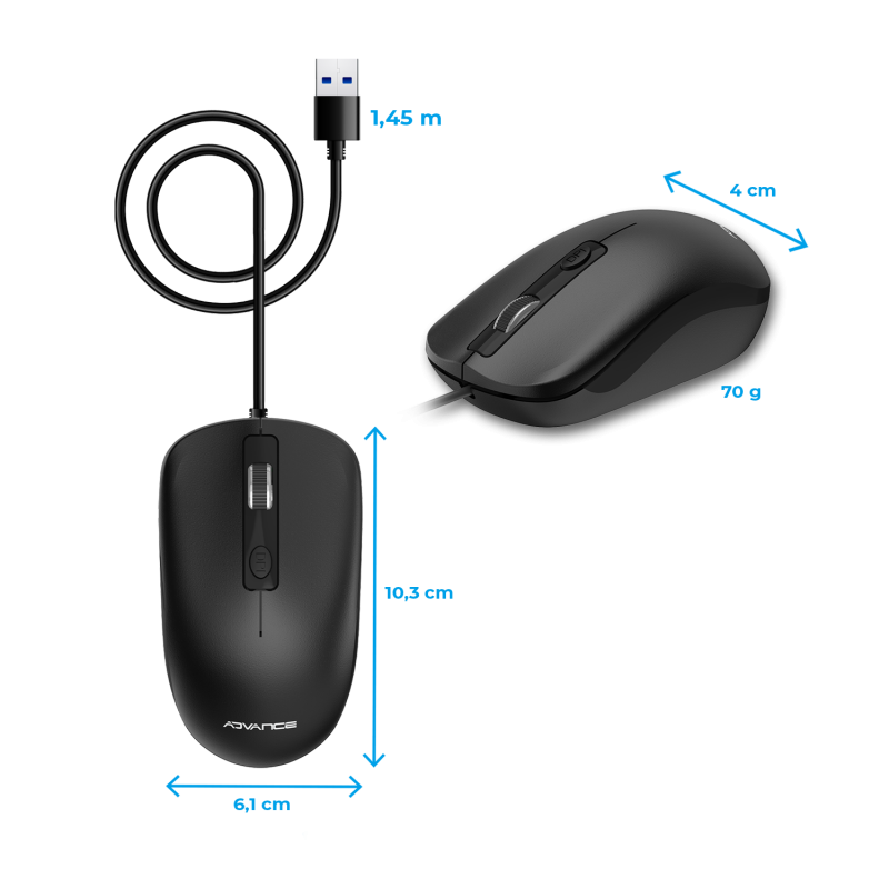 Advance - Souris filaire Swift 4D Noir
