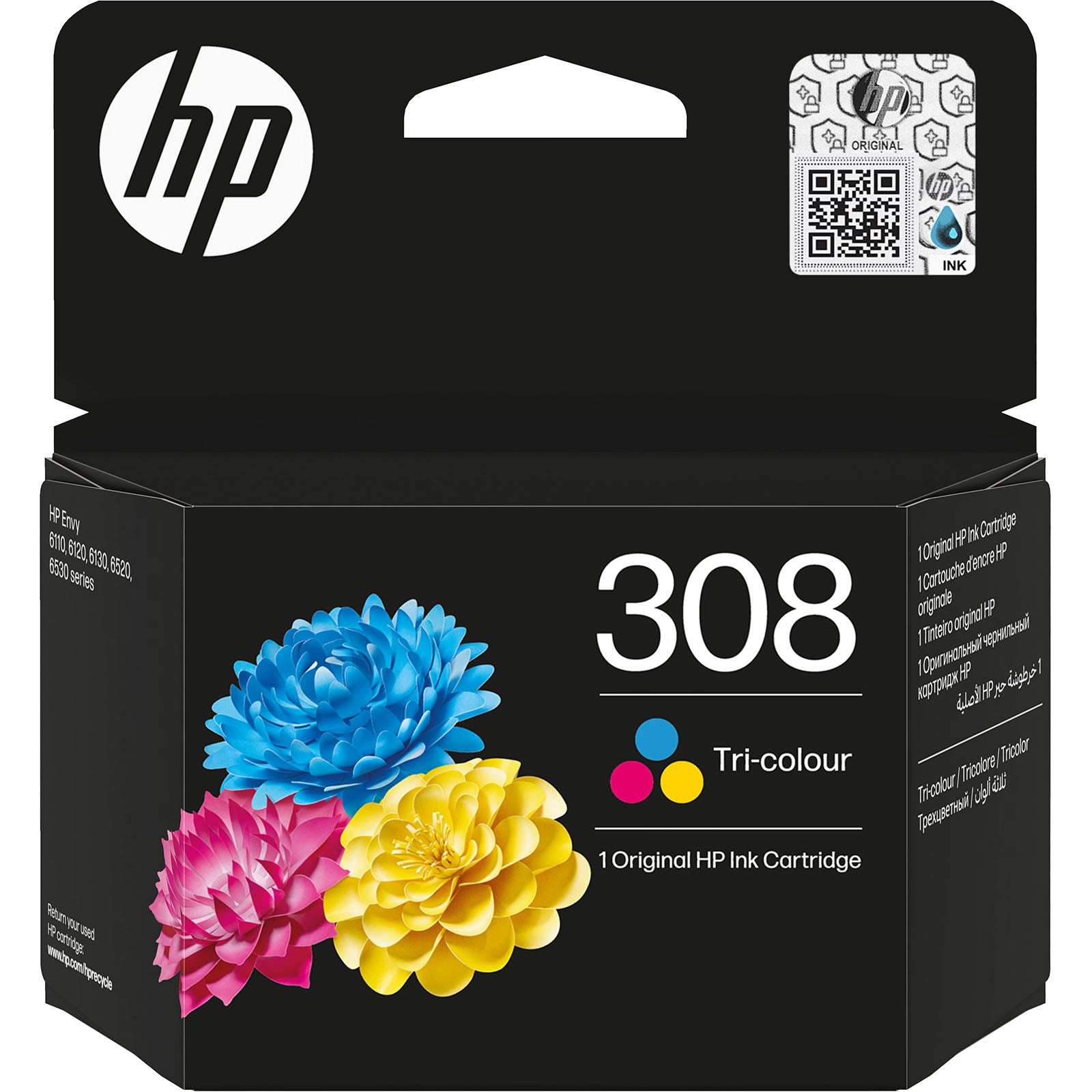 Hp - Cartouche d'encre 308 (cyan, jaune, magenta), (noir)