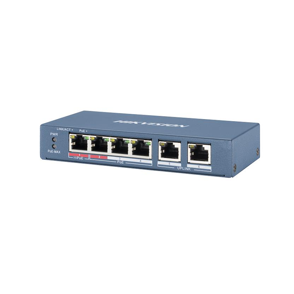 Hikvision - DS-3E0106HP-E - Switch 4 ports PoE + 2 ports Fast Ethernet