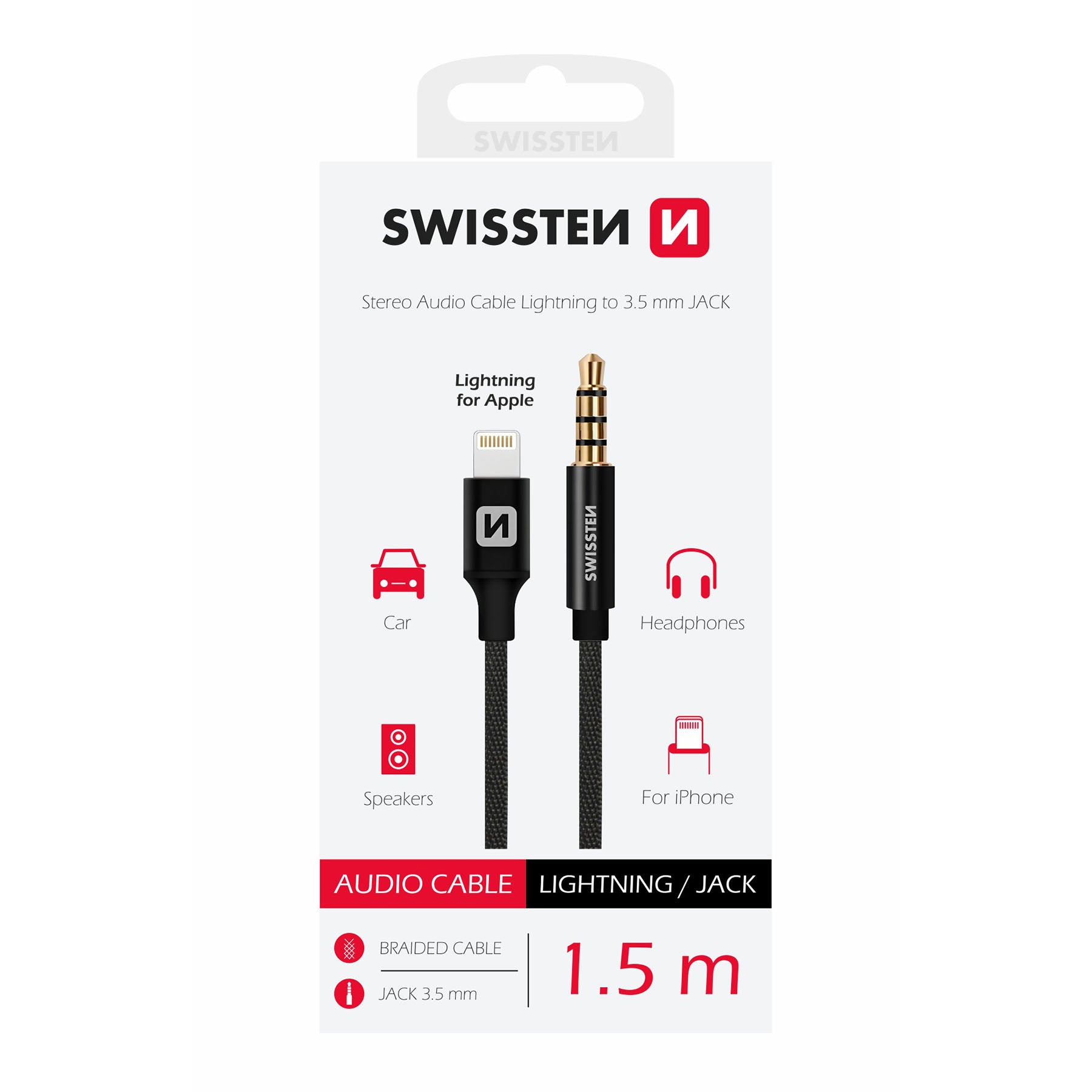 Swissten - Adaptateur audio Lightning vers jack 3.5mm mâle