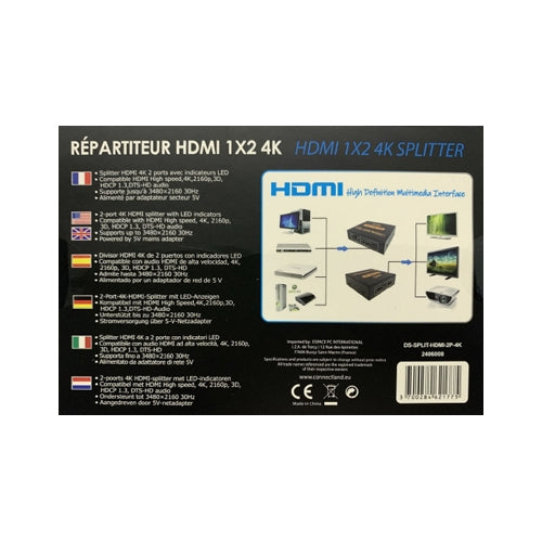 Connectland - Répartiteur HDMI 4K (2 écrans)