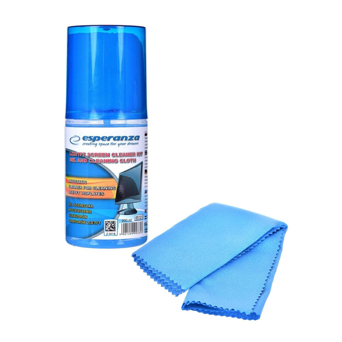 Esperanza - Nettoyant LCD avec lingette microfibre