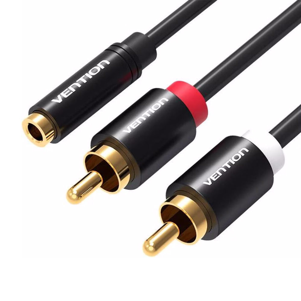 Générique - Câble Jack 3.5mm femelle vers 2x RCA mâle - 1m