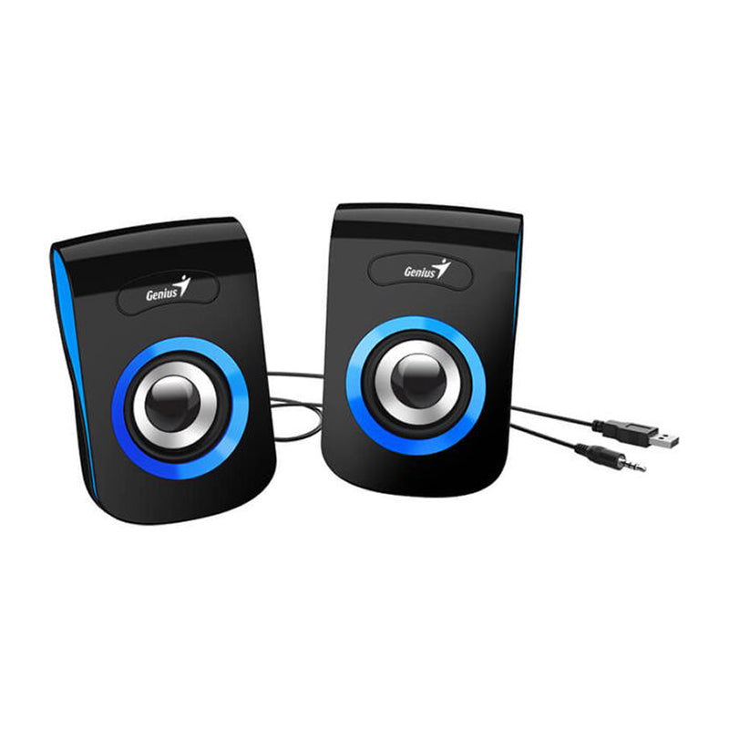 Genius - Enceintes Stéréo USB SP-Q180 (Bleu/Rouge)