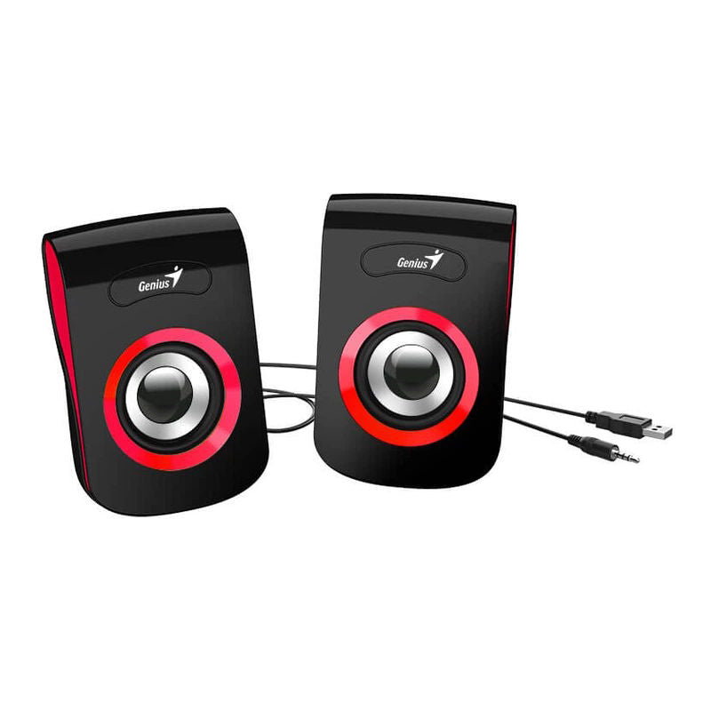 Genius - Enceintes Stéréo USB SP-Q180 (Bleu/Rouge)