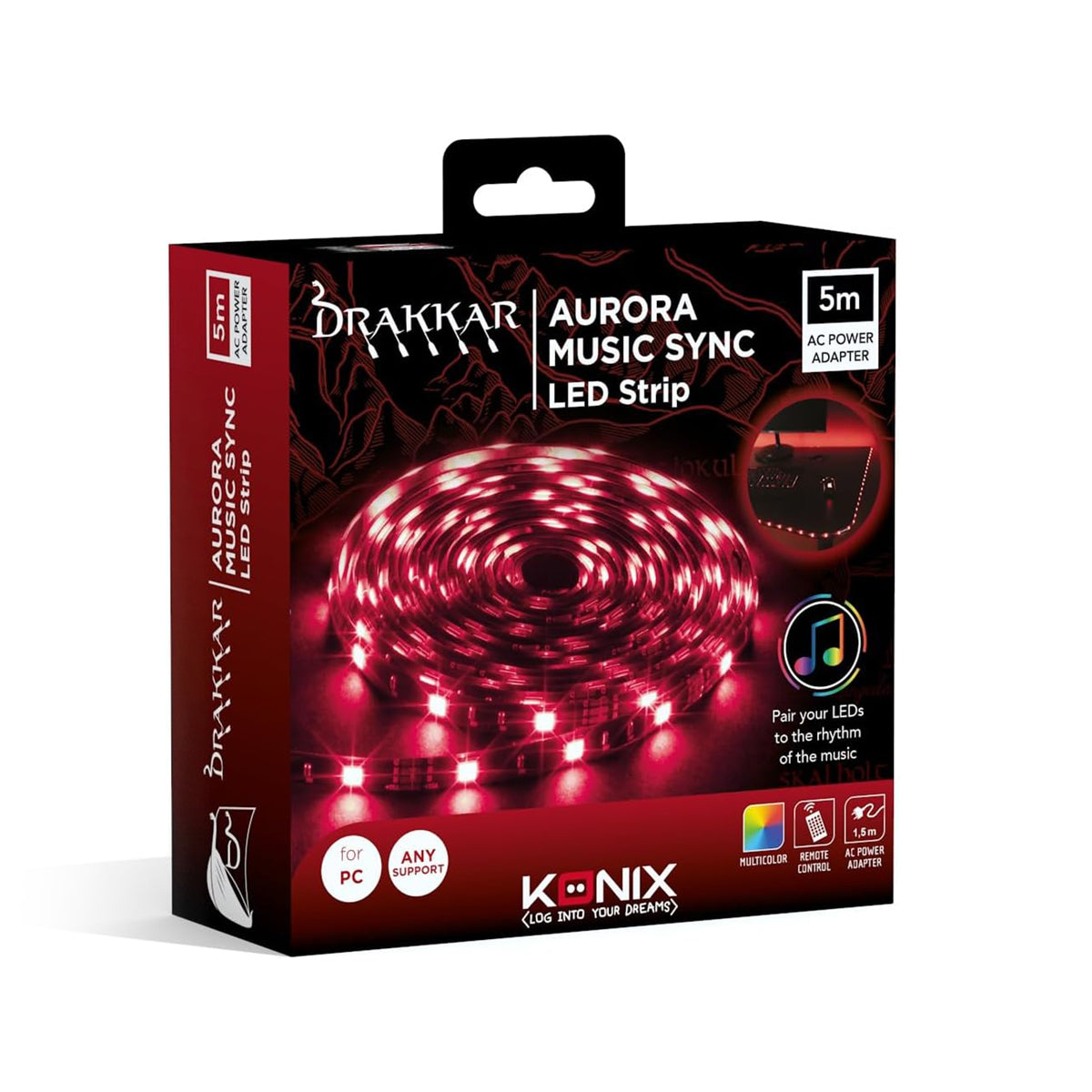 Konix - Bande led USB Drakkar Aurora Music Sync (5m)