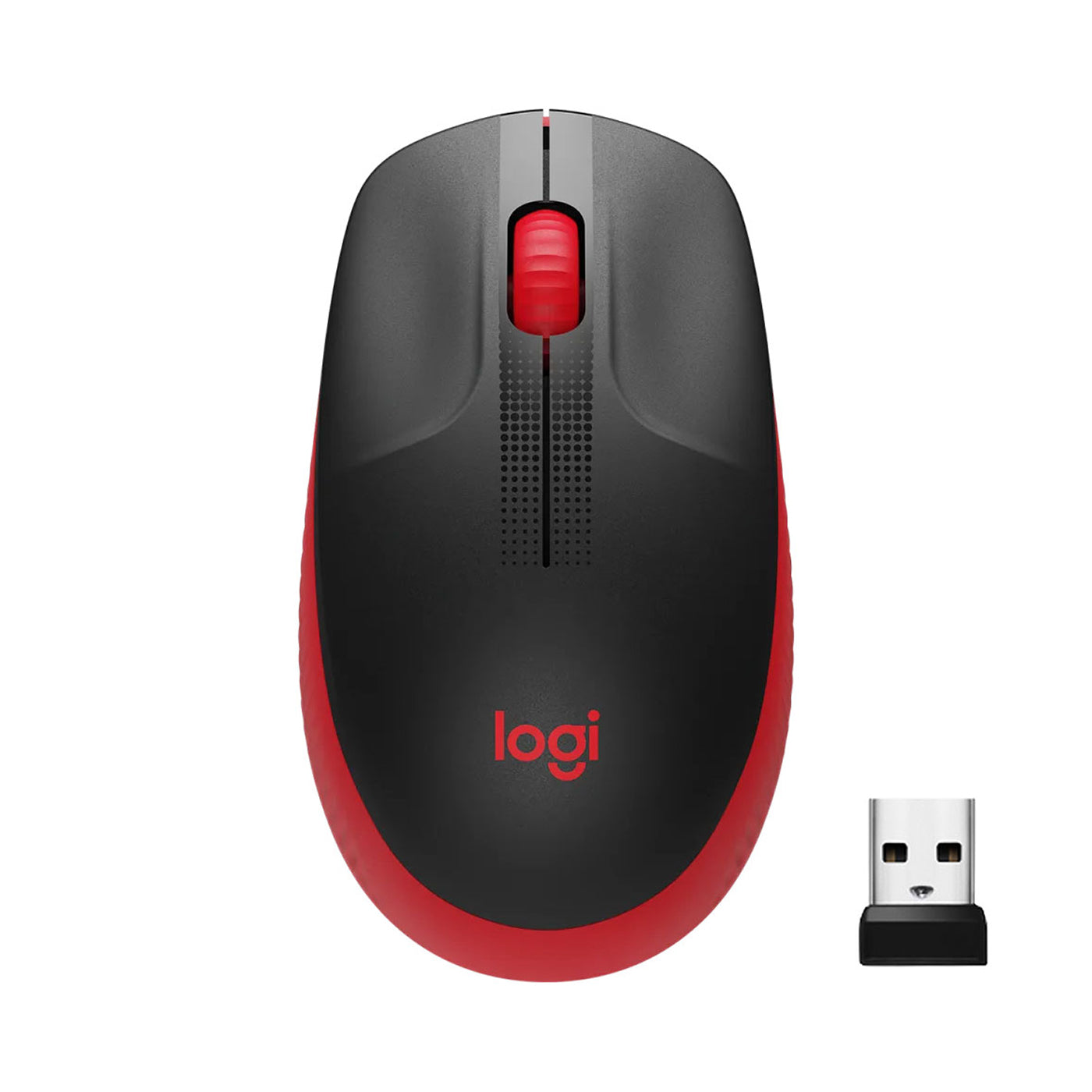 Logitech - Souris M190 (Charbon/Rouge)