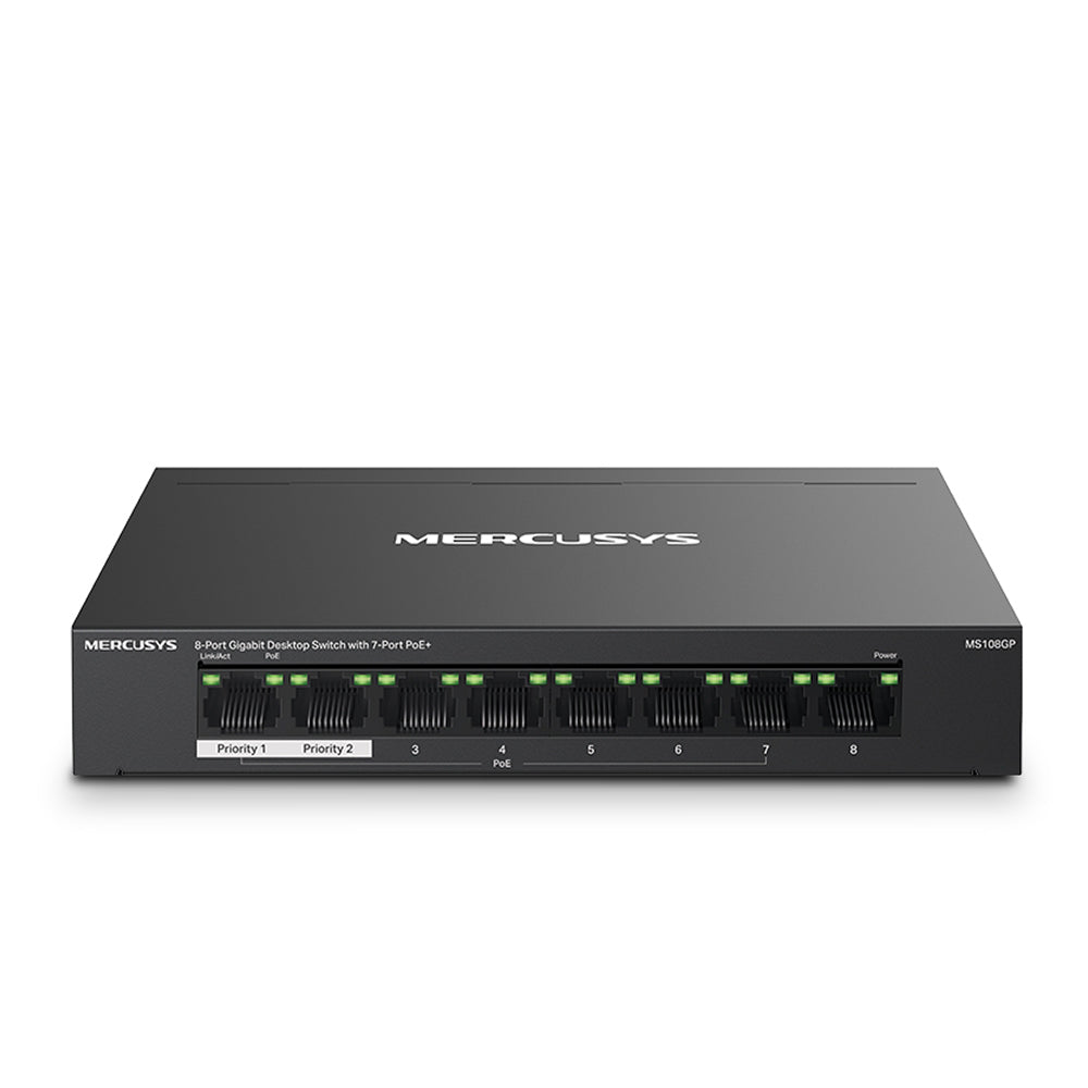 Mercusys - MS108GP - Switch 8 ports Gigabit(dont 7 ports PoE+)
