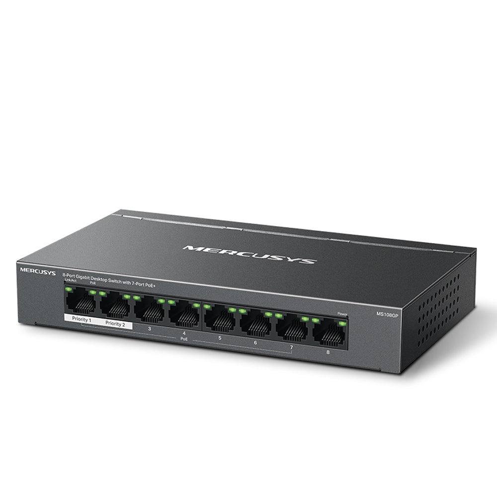 Mercusys - MS108GP - Switch 8 ports Gigabit(dont 7 ports PoE+)