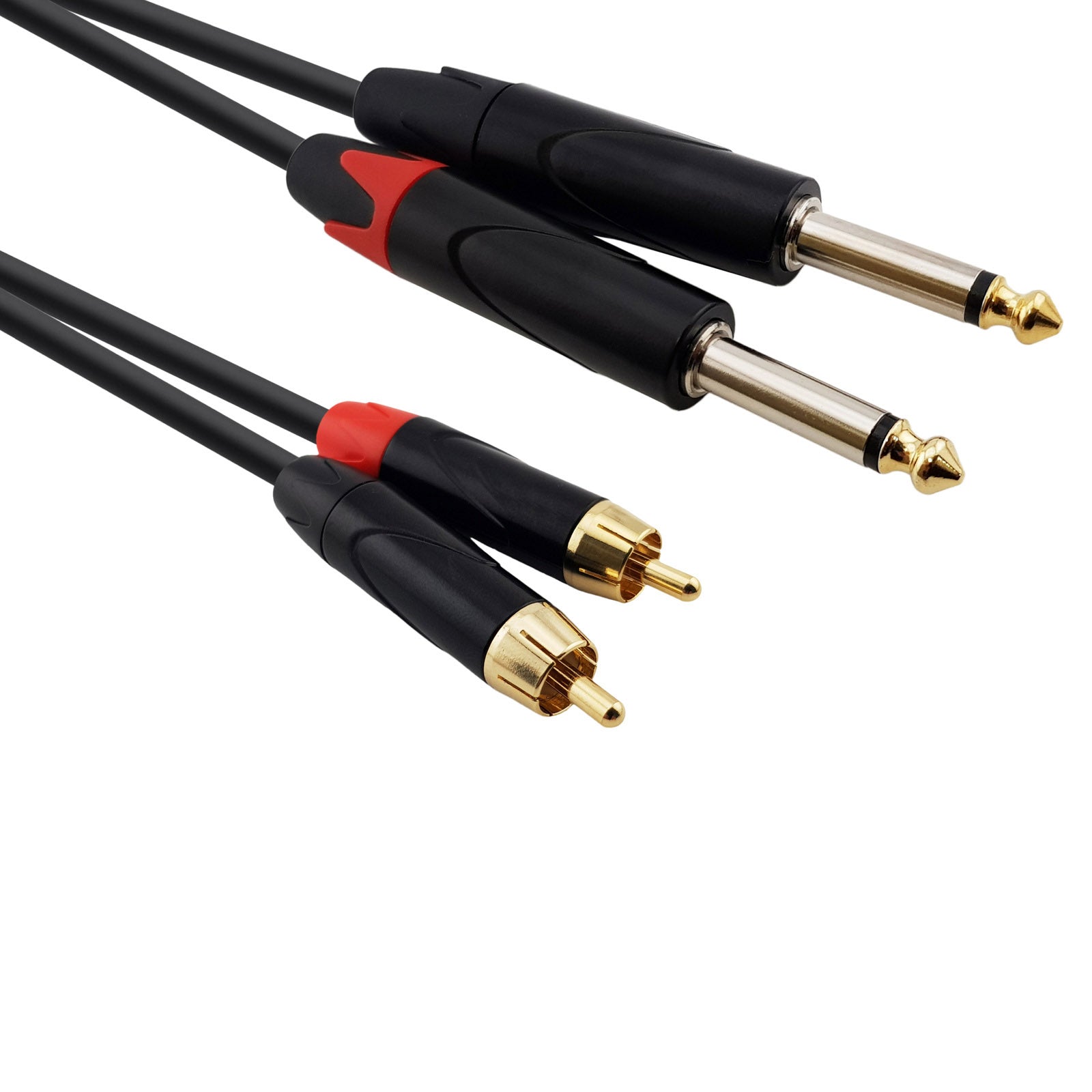 RED'S MUSIC - Câble 2x Jack MONO 6.35mm vers 2x RCA - 3m