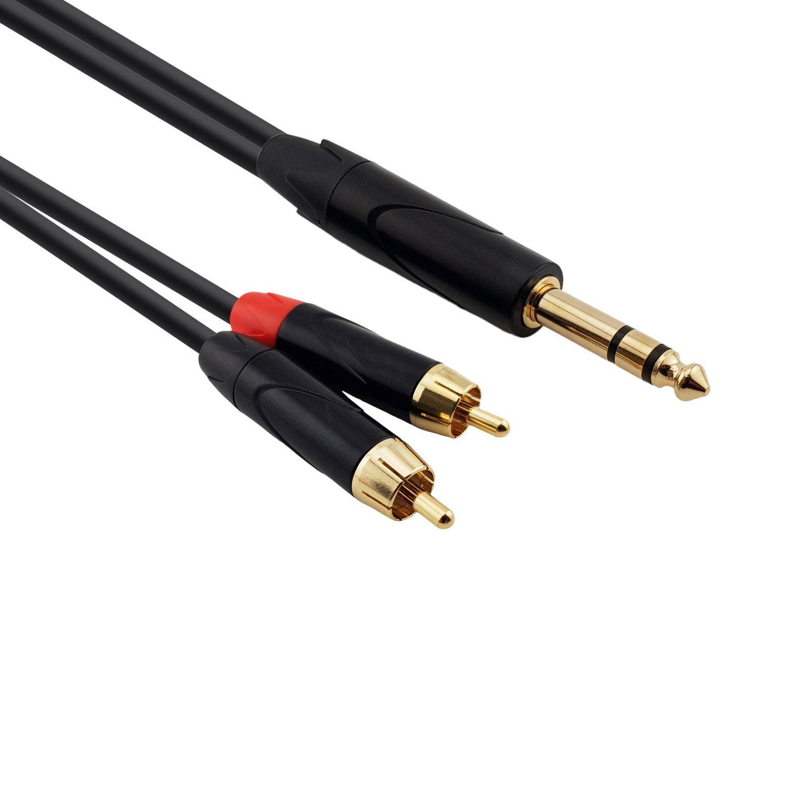 RED'S MUSIC - Câble Jack STEREO 6.35mm vers 2x RCA - 1.5m