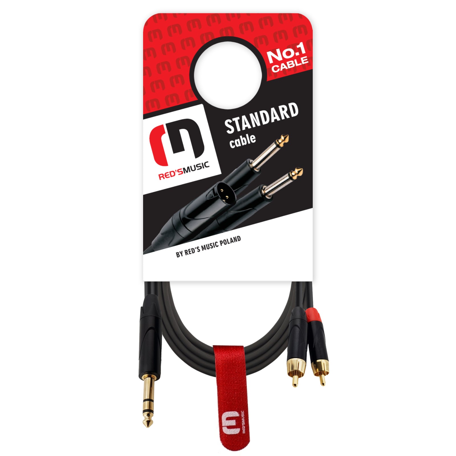 RED'S MUSIC - Câble Jack STEREO 6.35mm vers 2x RCA - 1.5m